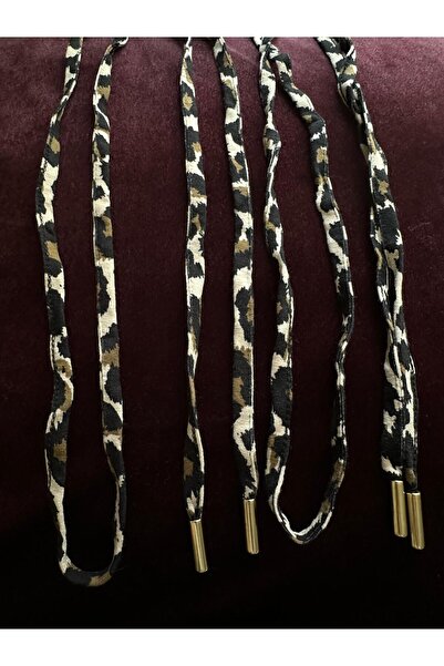 e tuhafiye 2 BUCĂȚI imprimeu leopard CENTURI CU VÂRFA DE AUR - ACCESORIUL DEC...