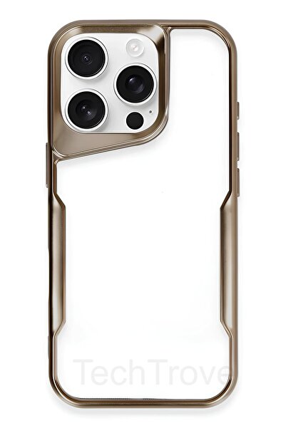 TechTrove iPhone 16 Pro Kılıf Arkası Şefaf Tasarım Lazer Kaplama Sararmaz Sil...