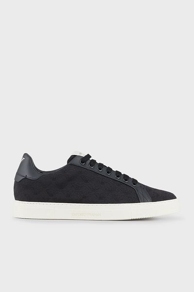 Emporio Armani Jacquard Logo Printed Sneaker Shoes Men's Shoes Em003843 Af20003 Mb007