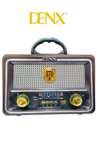 Dinex راديو هاي فاي قابل لإعادة الشحن مع جهاز تحكم عن بعد، بطارية كبيرة، FM، بلوتوث، بطاقة SD، USB