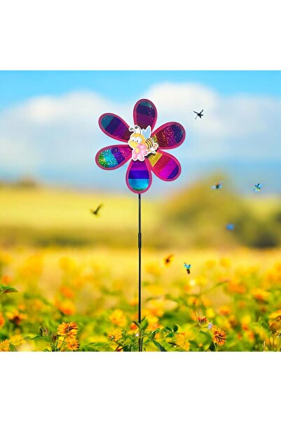 SIFIR312 Büyük Boy Rüzgar Gülü - Arı Temalı Rüzgar Gülü - Bahçe Süsü Rüzgar Gülü