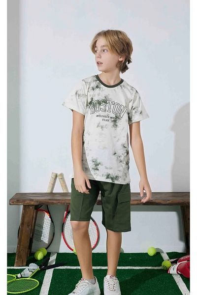 BUTİK1AVM Boys' Tracksuit Set 100% Cotton Does Not Sweat