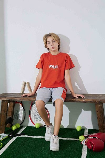 BUTİK1AVM Boys' Tracksuit Set 100% Cotton Does Not Sweat