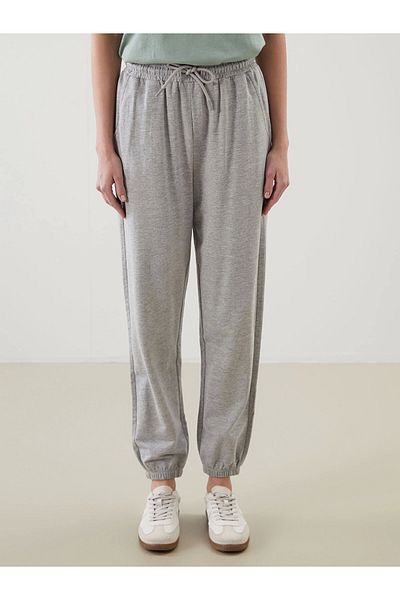 LC Waikiki LCWAIKIKI Κλασικό γκρι γυναικείο παντελόνι Jogger με ελαστική μέση