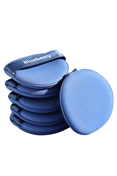 L&Wen مجموعة من 6 قطع من إسفنجة مكياج دائرية زرقاء اللون، لمزج كريم الأساس بدون عيوب للنساء