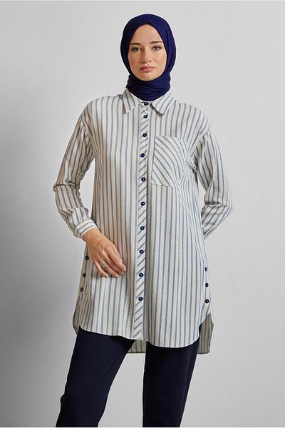 Alvina Striped Linen Tunic 45714
