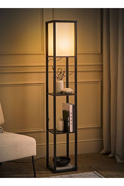 AnneFish 164cm Shelf Floor Lamp Colorful Bluetooth LED Bulb Corner Display Floor Lamps Remote Control Shelves