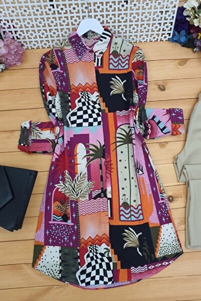 COjans مطبوع تونيك طويل - برتقالي - مجموعة