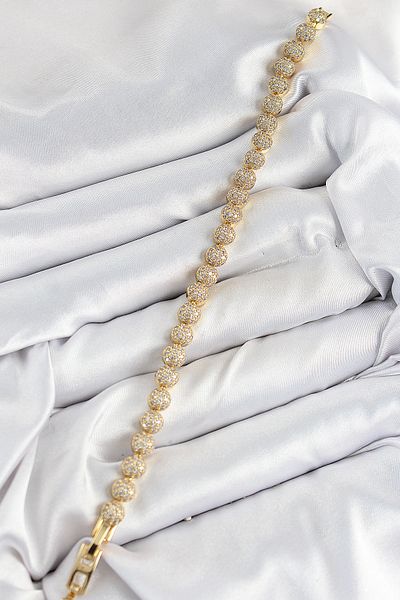 norsary Brass Zircon Stone Half Cuff Model Gold Color Vip Series Women's Bracelet