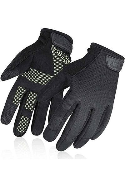 Ozero Work Gloves, Microfiber/thermoplastic Polyurethane, Black/green, Size S