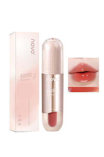 No-vo ملمع شفاه، ملمع شفاه لامع وممتلئ، أحمر شفاه سائل مرطب وممتلئ للنساء 3.5...