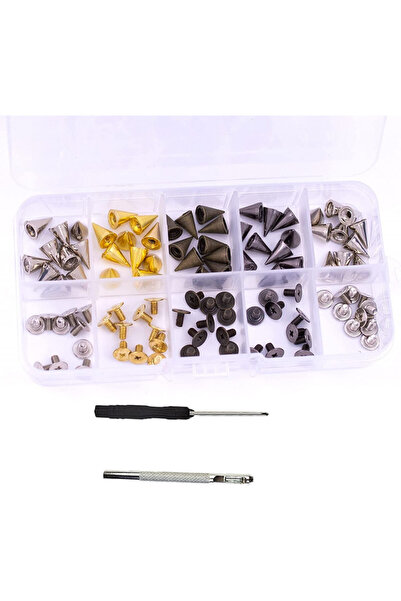 Luckaide Set de 50 nituri decorative, metalice, multicolore, 7 x 10 mm