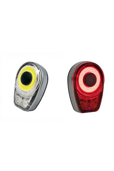 Carsons Set 2 pieces, front and rear bike lights, USB rechargeable