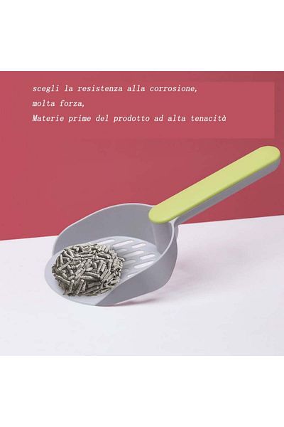 Kenirt cat litter scoop, ABS, green/silver, 26 X 11 X 4.5 cm