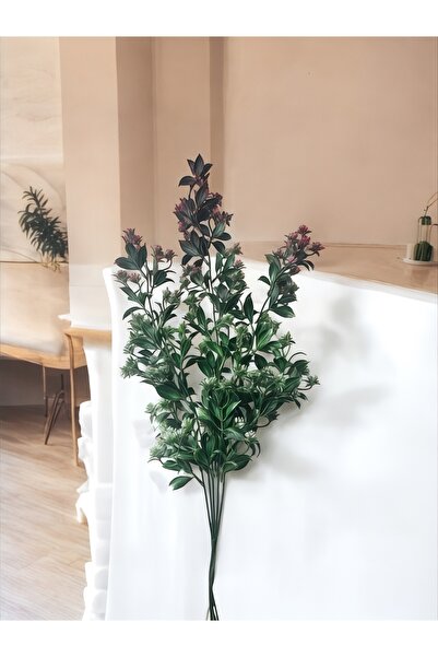 Yenigeldi 1 Demet Yapay Dekoratif Yeşillik Dalı - Çiçekli Okaliptüs Formunda