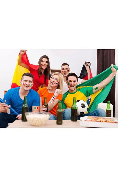 ZETIY Set de 10 foi de tatuaje temporare pentru Cupa Mondială, multicolore, 68 x 120 mm