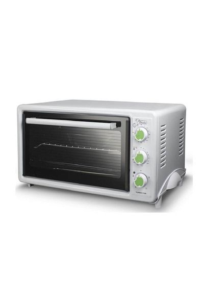 HARLEM Cuptor electric cu ventilator turbo Master of Baking, 40L, 1600W, termostat reglabil, alb