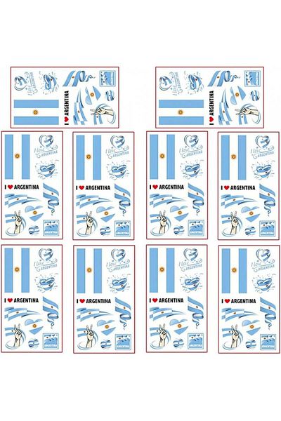 ZETIY Set de 10 foi de tatuaje temporare pentru Cupa Mondială, multicolore, 68 x 120 mm