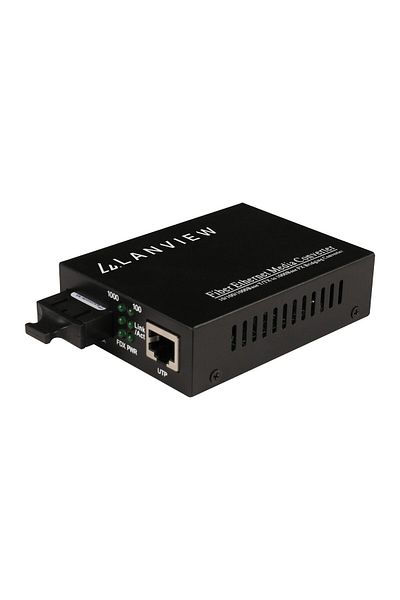 Lanview Niekontrolowany konwerter mediów RJ45 10/100/1000 na SC 80 Km, LVN-MED-SC-1000BASE-X