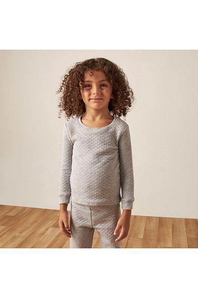 Juniors Textured Thermal T-shirt and Pyjama Set