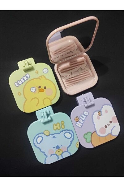 MutluBiDünya Çok Amaçlı Taraklı Ayna Masaüstü ve Çanta Aynasi