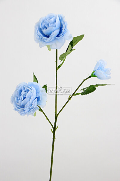 Yapay Çiçek Deposu Yapay Çiçek Pastel 3lü Çöl Gülü 60 cm Açık Mavi