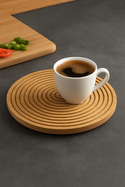 Evsun Home Collection Round Bamboo Tray 28cm