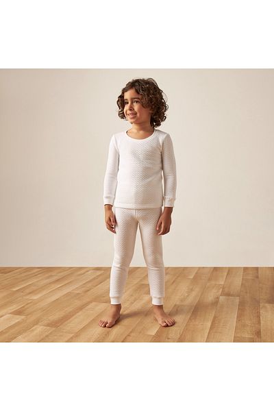 Juniors Textured Thermal T-shirt and Pyjama Set