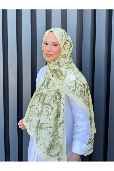 MODA Minelarp Lemon Yellow Rose Pattern Soft Shawl
