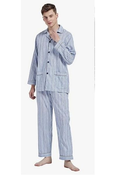 coshop Pijamale de vară pentru bărbați, model global, 100% bumbac, material cu șnur, mărimea L