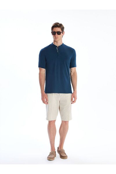LC Waikiki Southblue Judge Collar Pique Men's T-Shirt