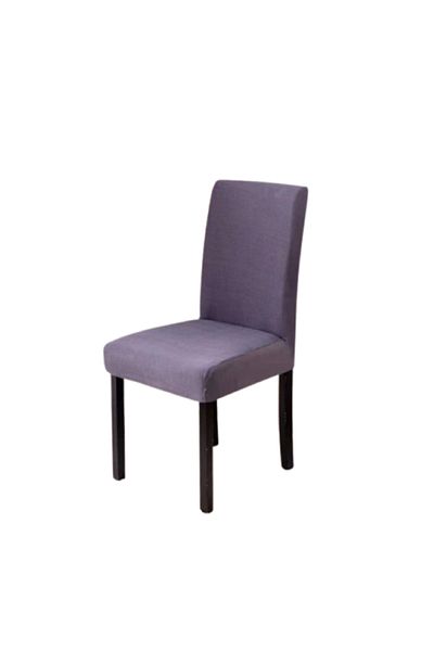 OEM Set 6 Chair Covers, Polyester with Elastane, Plain, Gray