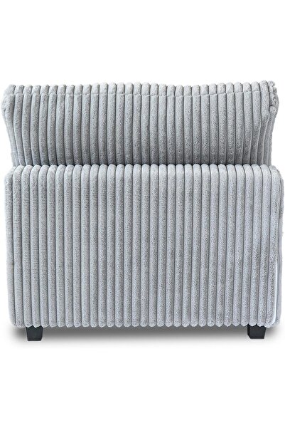 pavellium home Sirius Modüler Tekli Koltuk // 95x95 Puf Tavşan Tüyü Kumaş // Yıkanabilir Kılıflı // Gri