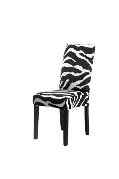 OEM Set 6 huse pentru scaune, Poliester cu Elastan, Imprimeu Animal Print, Alb-Negru