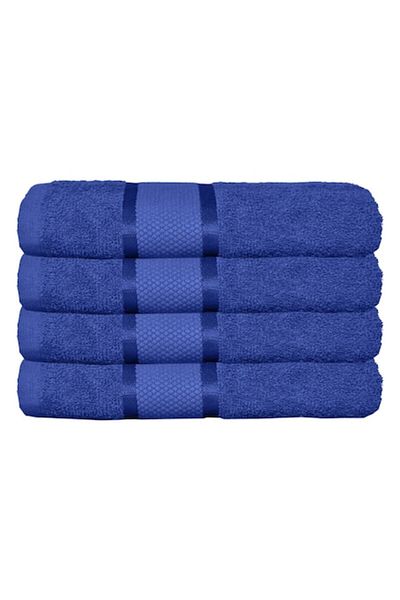 OEM Set 4 prosoape de baie, Bumbac, Uni, 400g/m², 70x140cm, Bleumarin