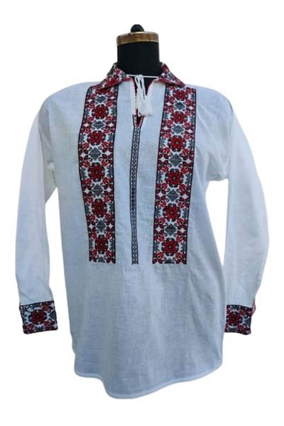OEM Traditional Shirt for Men, Embroidered, Cotton, Red, Size 3XL