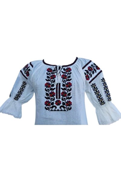 OEM Traditional Women's Blouse, Cotton, Red-Black, Size L