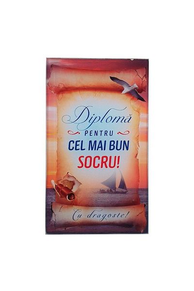 OEM Placă de sticlă, dedicatie pentru socru M3, 10x17cm