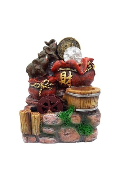 OEM Fântână electrică cu 2 elefanți 15x20 cm