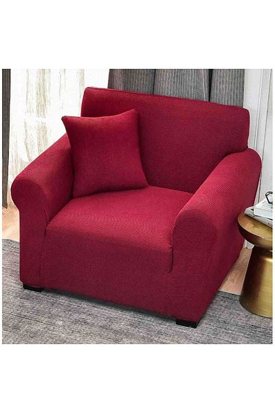 JOJO HOME Elastic Chair Cover for Armchairs, Cocolino, Jojo Home, Microfiber, S-90x110cm, Burgundy