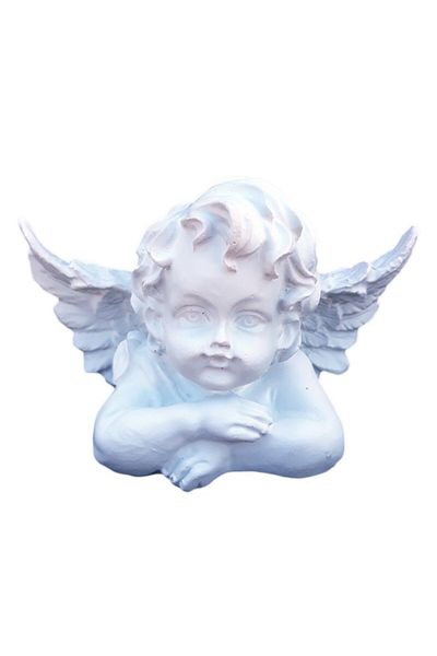 OEM Decoratiune bust din rasina reprezentand un ingeras ganditor, 13 cm