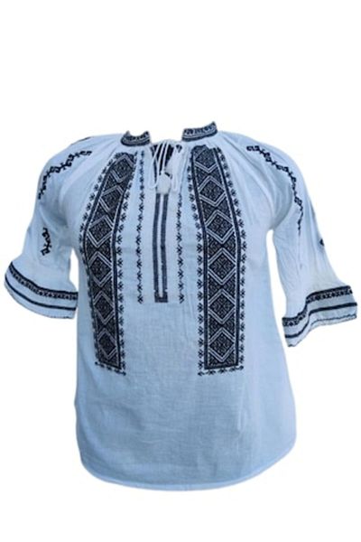 OEM Traditional Women's Blouse, Cotton, Diamond Pattern, Black, Size XL