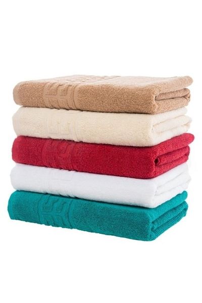 OEM Set 5 Bath Towels, Cotton, Greek Border, 500g/m², 70x140cm, Multicolor