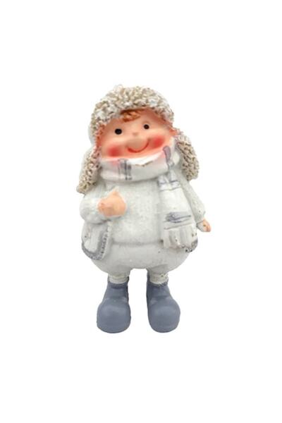 OEM Decorațiune din rășină în formă de copil cu haine albe, 7x10cm