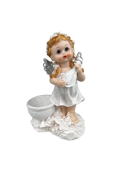 OEM Angel Resin with Mandolin and Flower Support, 16x26 cm
