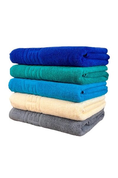 OEM Set 5 Hand Towels, Cotton, Greek Border, 500g/m², 30X50cm, M7, Multicolor