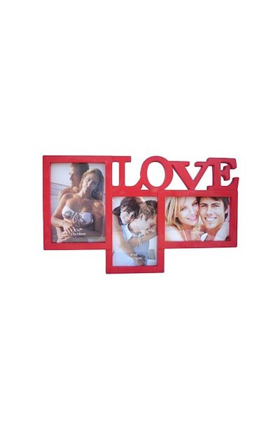 OEM Ramă din plastic cu 3 fotografii și text de dragoste, 35x25cm