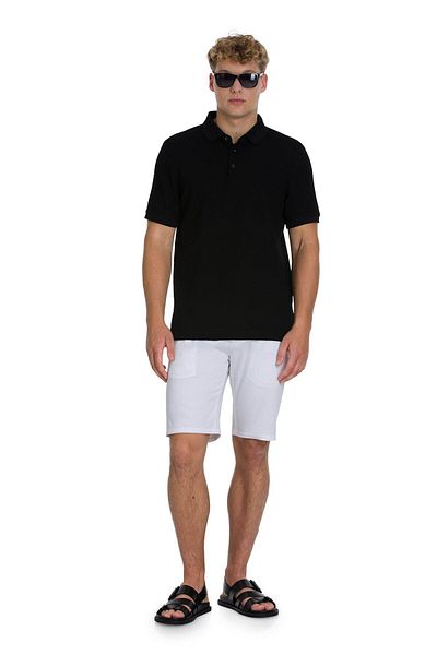 Hatemoğlu Black Regular Fit 100% Cotton Polo Neck Mercerized T-Shirt