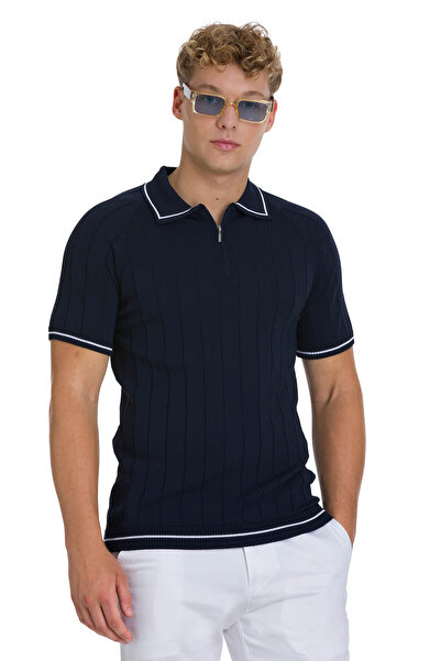 Hatemoğlu Lacivert Regular Fit Polo Yaka Rayon Tişört