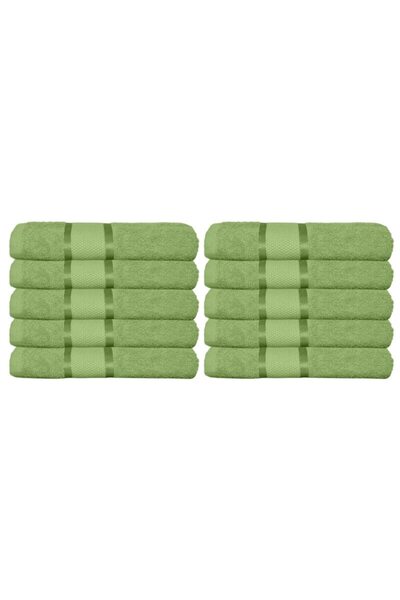 OEM Set 10 Face Towels, Cotton, Solid, 400g/m², 50x90cm, Sea Green